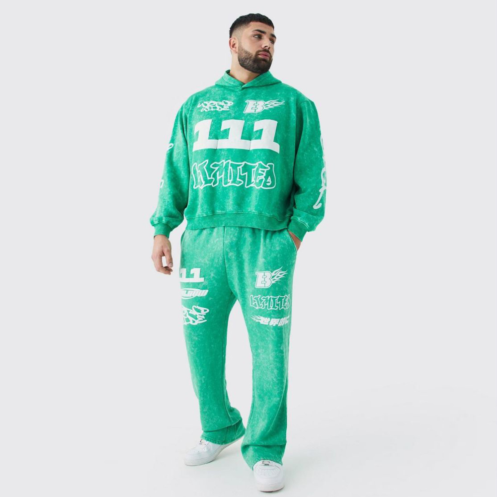 Boxy Embroidred Hooded Tracksuit