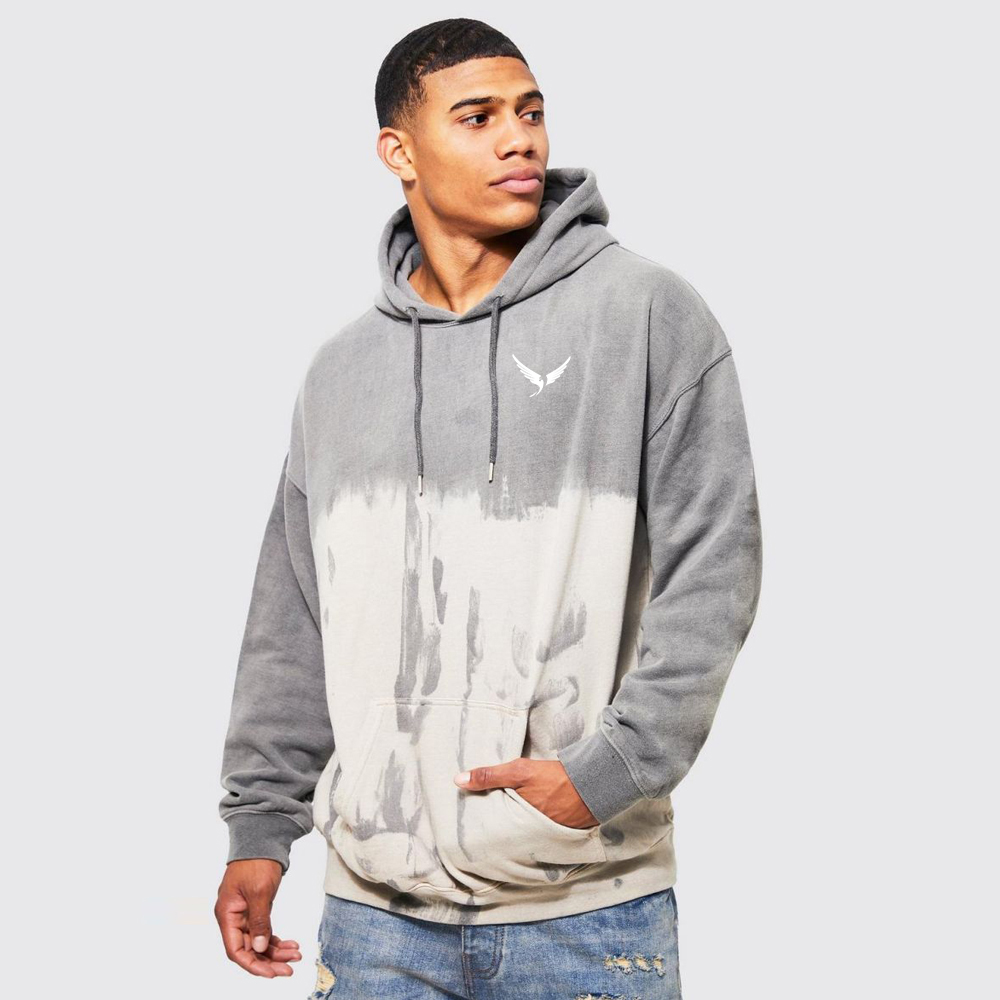 Oversized Puff Print Worldwide Hoodie – Sand