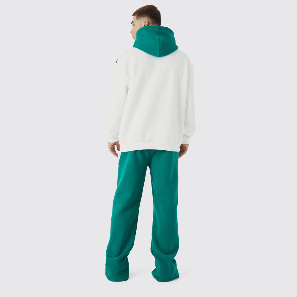 Oversized Raw Edge Script Embroidred Tracksuit