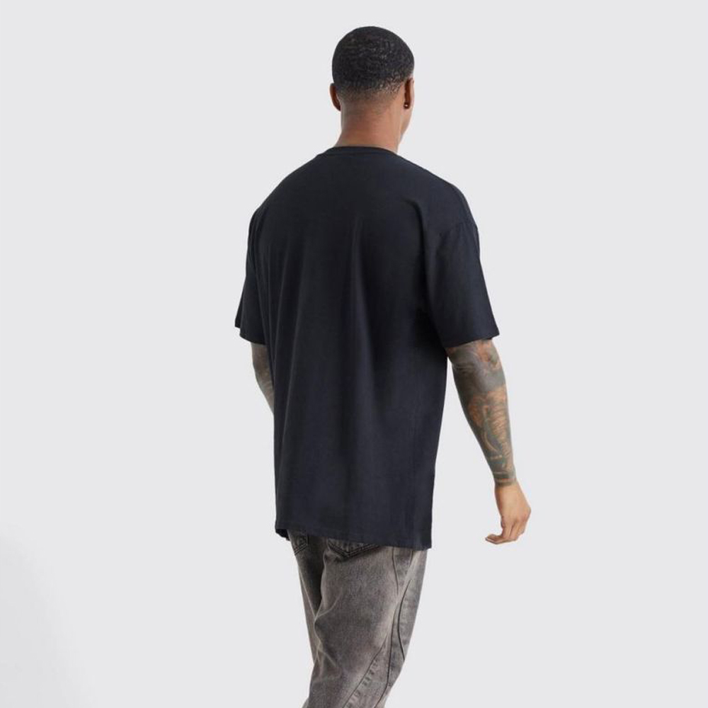 Oversized Placement Puff Print T-Shirt – Navy