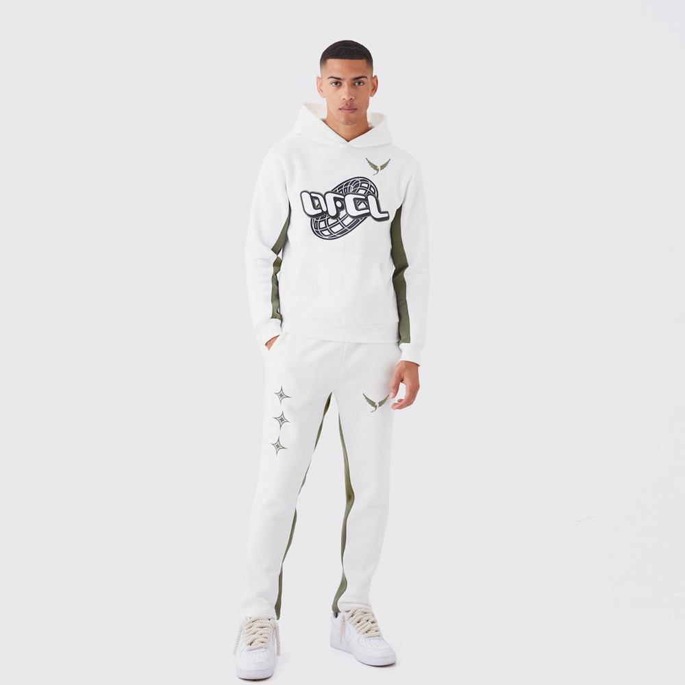 Tall Oversized Embroidred Hooded Tracksuit – Purple