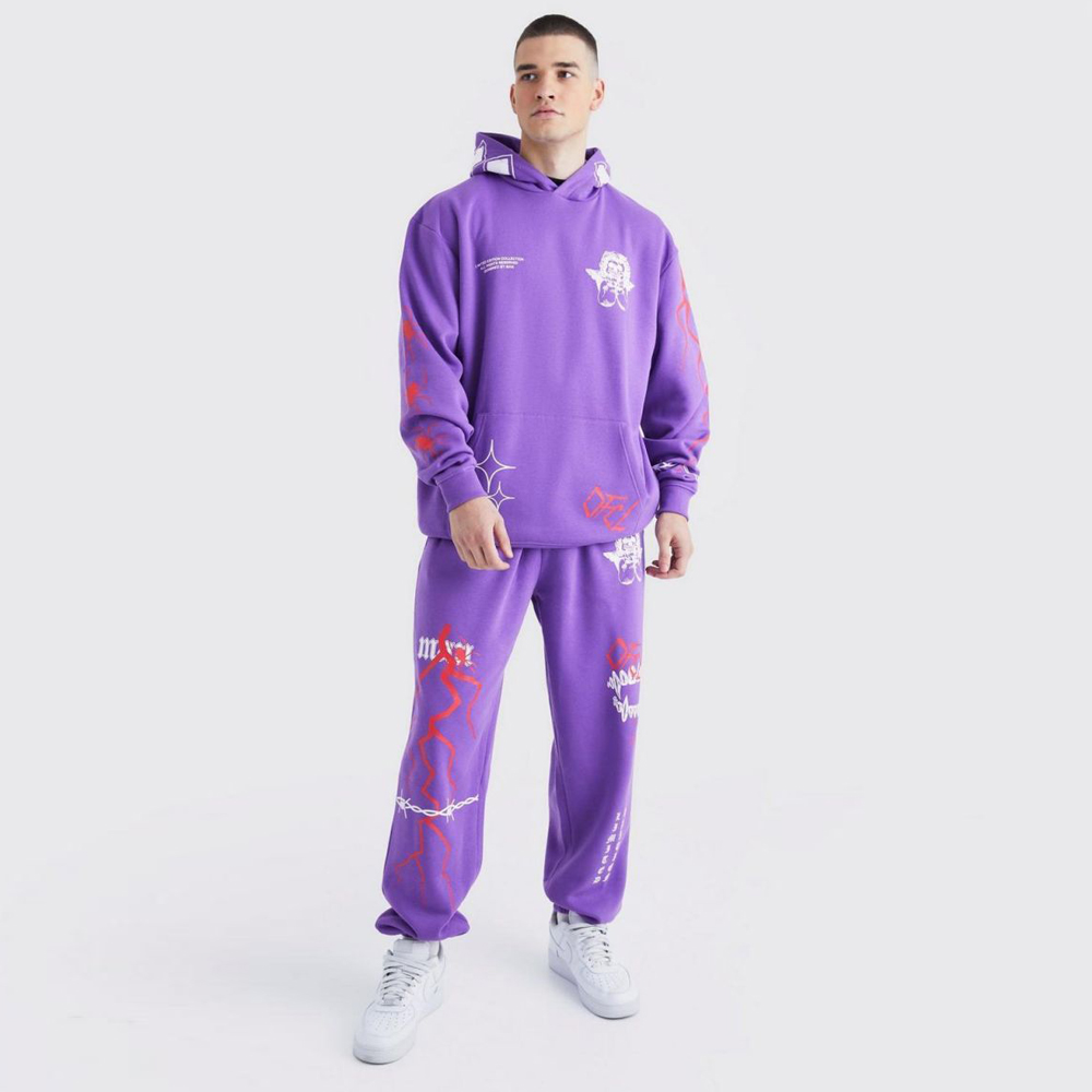 Oversized Boxy Varsity Gusset Tracksuit