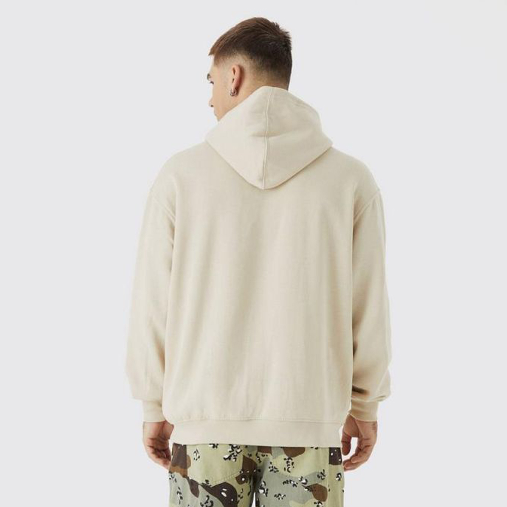 Boxy Fit Homme Graffiti Print Hoodie – Light Grey