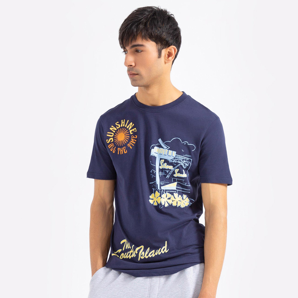 Oversized Puff Print Graphic T-Shirt – Black